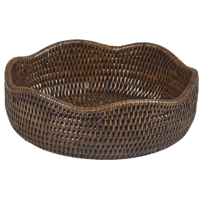 Scallop Fuente para Servir Marrón 3"