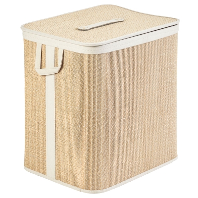 Hamper con Tapa Rectangular de Bambú Natural XL