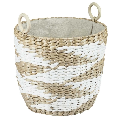 Hamper Junco Jumbo Natural Blanco Mediano