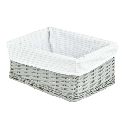 Canasta Cuadrada Mia Mimbre Gris Tamaño L