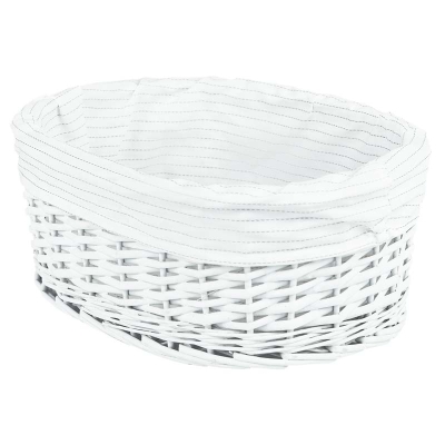 Canasta Ovalada Zoe Mimbre Blanco Tamaño L