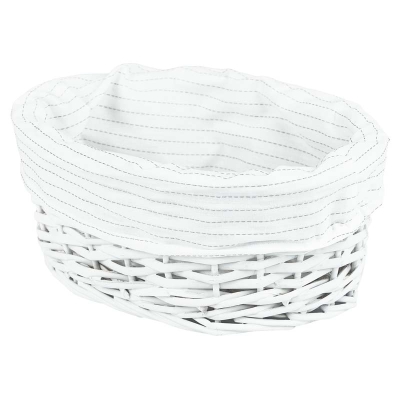 Canasta Ovalada Zoe Mimbre Blanco Tamaño S