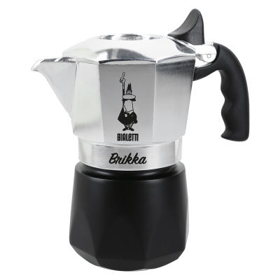 Cafetera Brikka De Aluminio Negra y Plateada 2 Tz