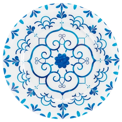 Plato Base Flor Azul 13"