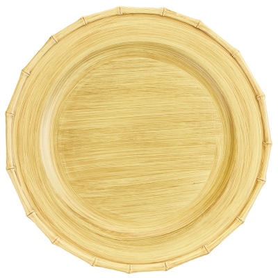 Plato Base Estilo Madera Dorado 13"