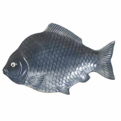 Plato de Pez Largo de Cerámica Azul 11"