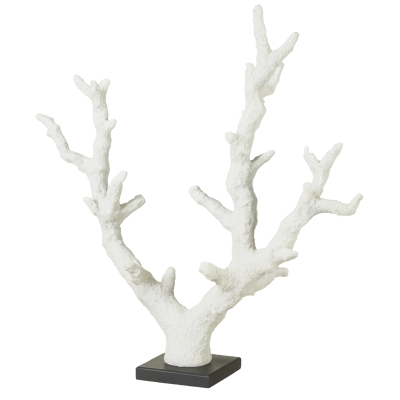 Coral con Base Reatreat de Resina Crema y Negro Grande
