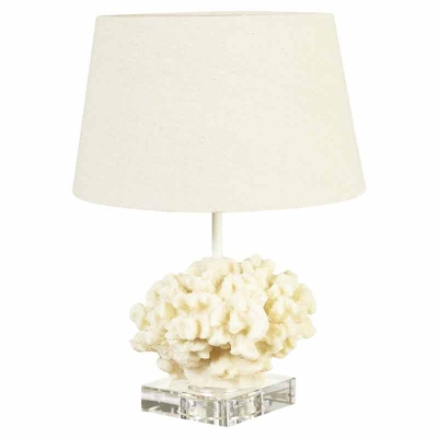 Coral Lámpara de Mesa Resina Crema 13"