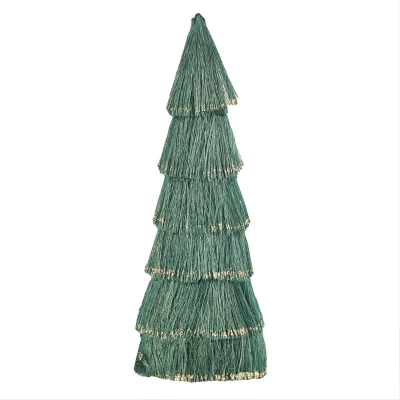 Arbol Decorativo Verde & Dorado 14"