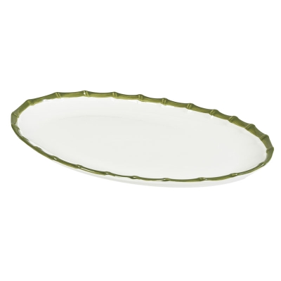 Bamboo Green Fuente Baja Ovalada 15"