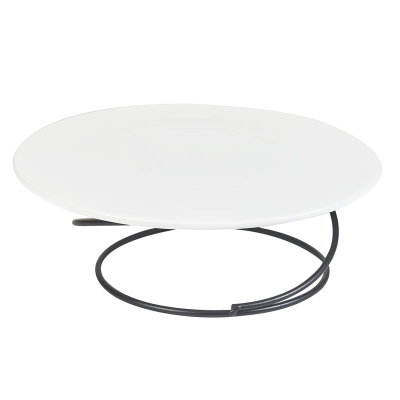 Bistro Fuente Redonda con Base Blanco 14"