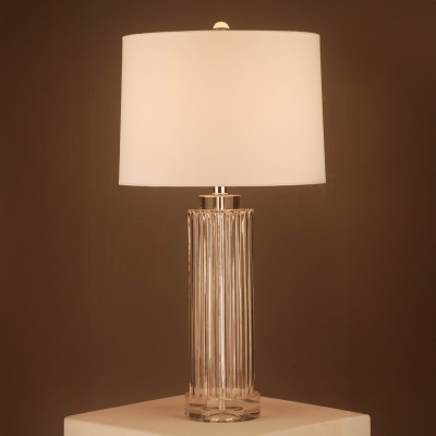 Lámpara de Mesa Stella Vidrio y Metal Transparente  28 Pulgadas