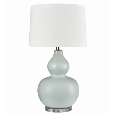Lámpara de Mesa Amna Cerámica y Vidrio Blanca  28 Pulgadas