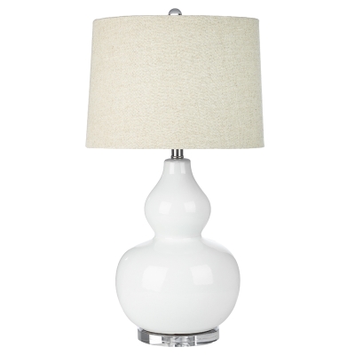 Lámpara de Mesa Evelyn Cerámica y Vidrio Gris Claro 28 Pulgadas