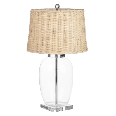 Lámpara de Mesa de Vidrio y Metal Lour Transparente27 Pulgadas