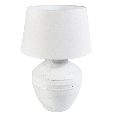Sienna Lampara de Mesa Terracota Blanco 28"