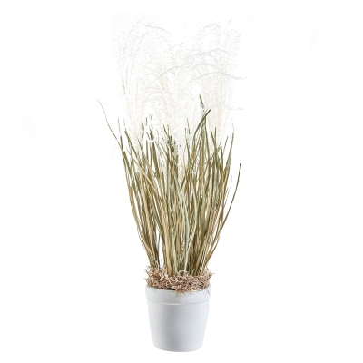 Planta Macetero Hojas Preservad Blanco 23"