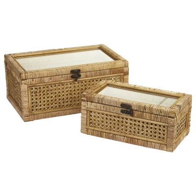 Caja Decorativa Ratán 2 Piezas