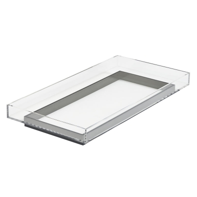 Carter Bandeja de Acrílico Transparente Negro 16"