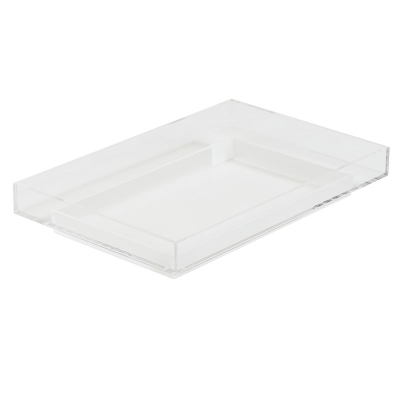 Carter Bandeja de Acrílico Transparente Blanco 12"