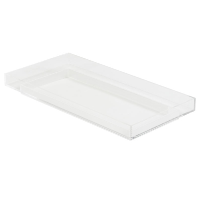 Carter Bandeja de Acrílico Transparente Blanco 16"