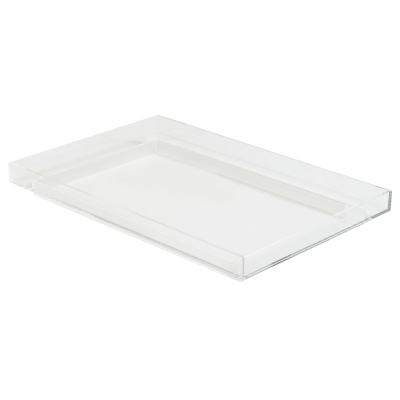 Carter Bandeja de Acrílico Transparente Blanco 18"