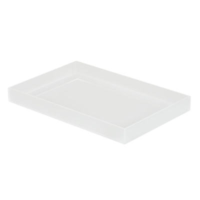 Carter Bandeja de Acrílico Blanco/Transparente 12"