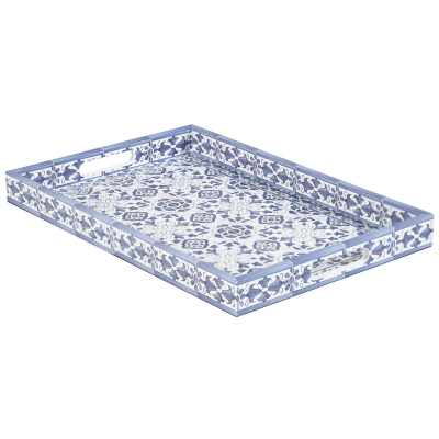 Tile Bandeja Azul/Blanco 12"