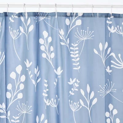 Cortina de Baño Poly Azul & Blanco