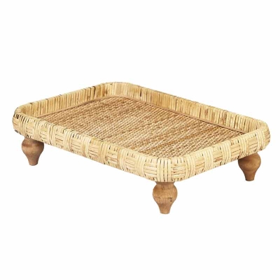 Bandeja Decorativa Elevada de Fibra Natural 12"