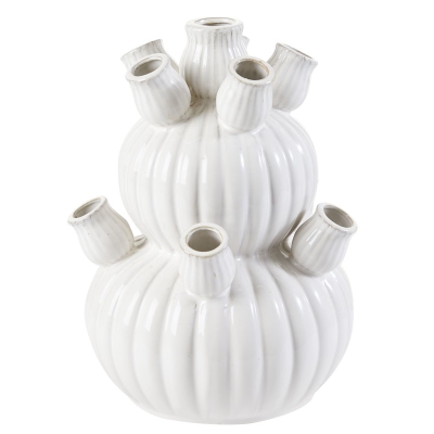 Coaster Florero Alto Blanco 12"