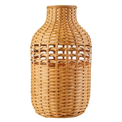 Lyra Jarrón de Ratán Natural Grande 17"