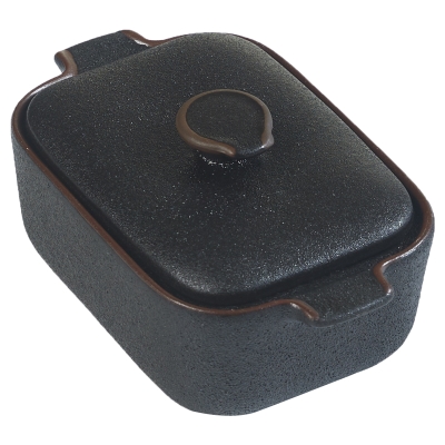 Mini Cacerola de Cerámica Negro 6 x 3 x 2"