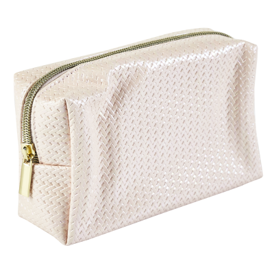 Aram Cosmetiquero Crema Metálico Rectangular  4"