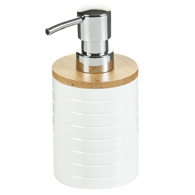 Dispensador de Jabón Bamboo Redondo Blanco