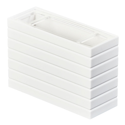 Porta Cepillo Bamboo Rectangular Blanco