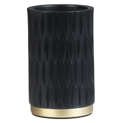 Harbor Porta Cepillo de Resina Negro 4"