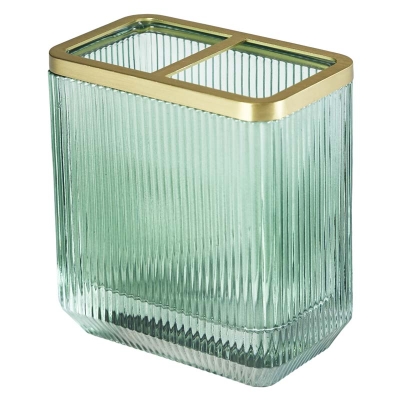 Tura Porta Cepillo de Vidrio Verde 4"