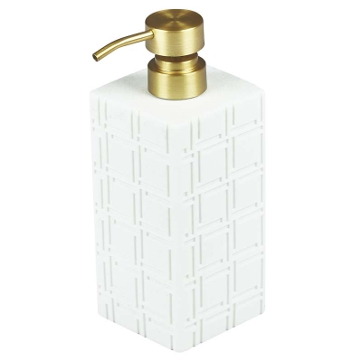 Dispensador de Jabón Mara Resina Blanca 3x3x7 Pulgadas