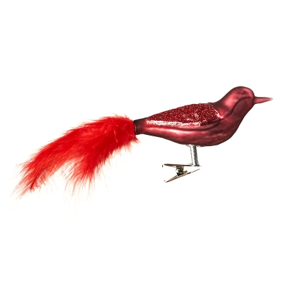 Colgante Clip Pájaro Rojo 4"