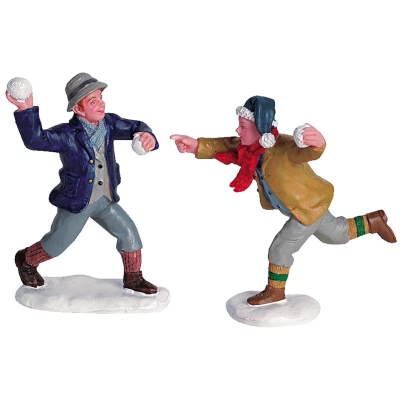 Figura Hombre Con Bolas de Nieve 2" 2 Piezas