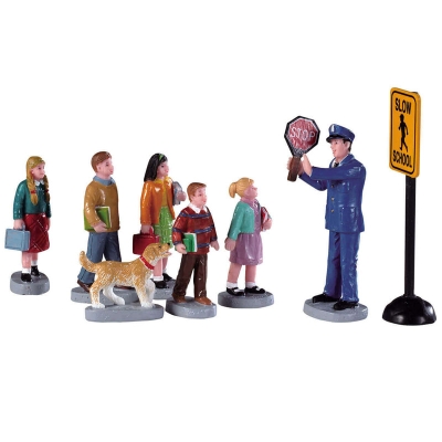 Figura Niños Cruzando Calle Policial 3" 8 Piezas