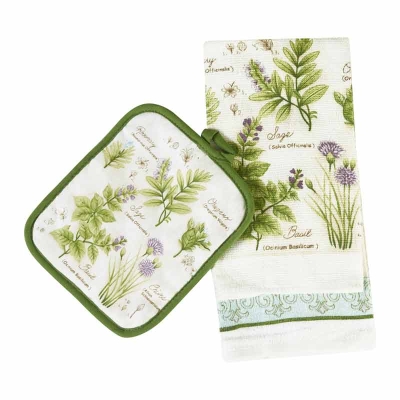Toalla de Cocina y Agarrador Térmico Ramas