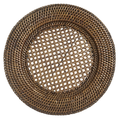 Plato Base de Mimbre  Oscuro 13"