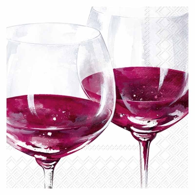 Servilleta Cocktail de Papel Copa de Vino Rojo