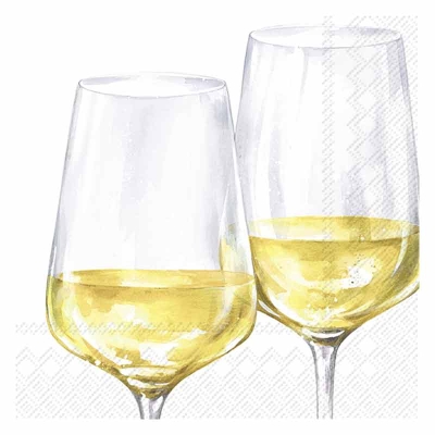 Servilleta Cocktail de Papel Copa de Vino Blanco