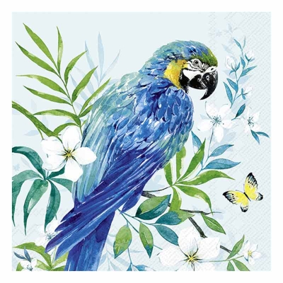 Servilleta para Cocktail de Papel Cotorra Azul