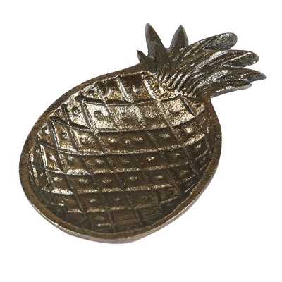 Plato Decorativo Pineapple Dorado