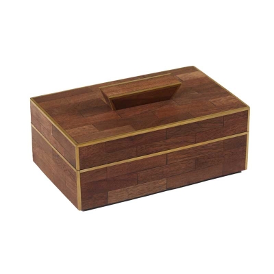 Caja Decorativa Rectangular de Madera