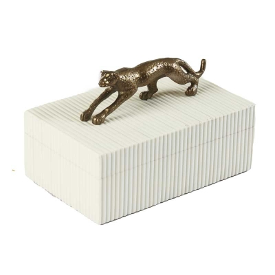 Caja Decorativa Leopard de Hueso